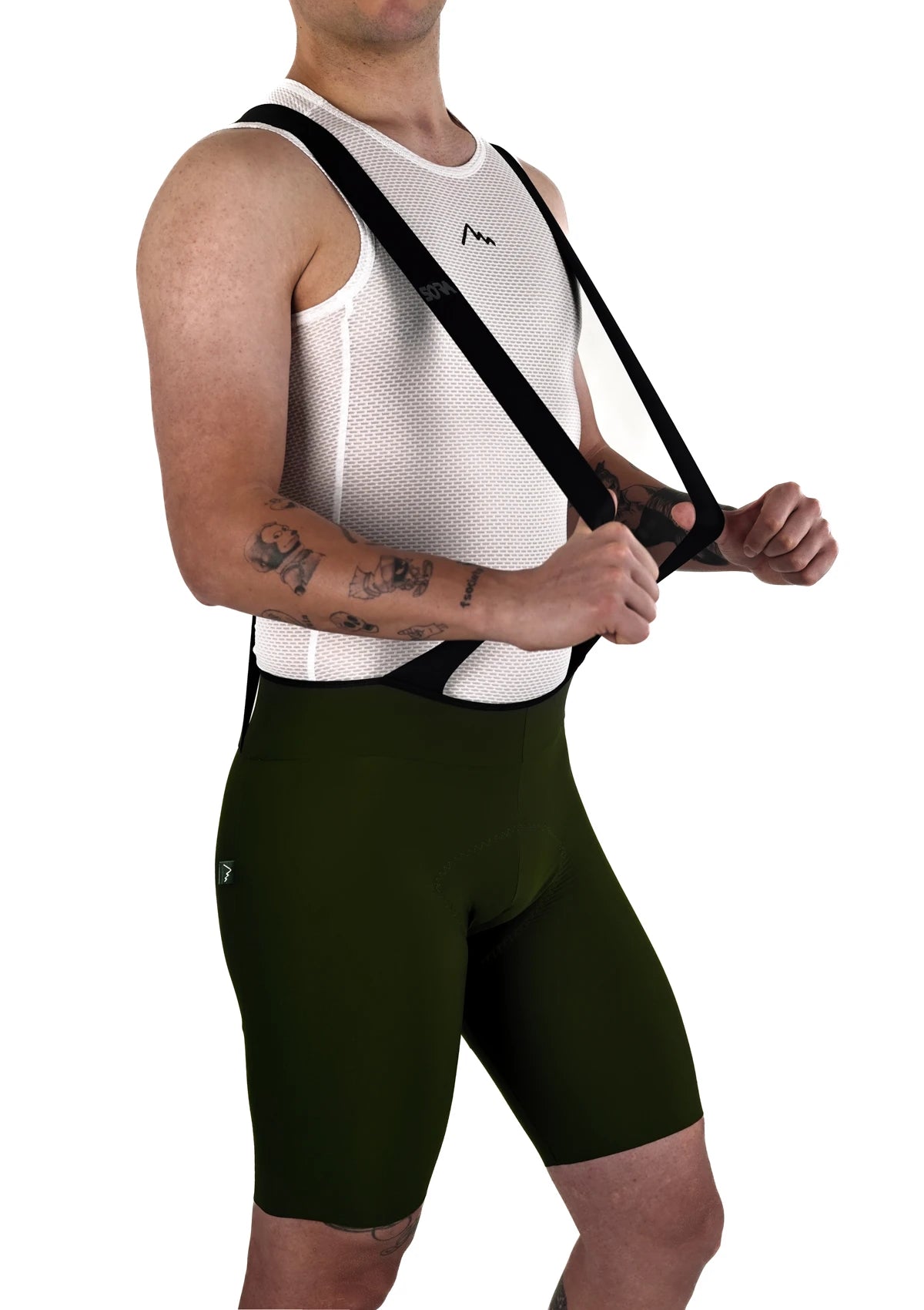 Khaki Road Racer Strappy Cycling Tights